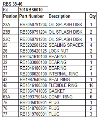 Robuschi RBS Blower Overhaul Kits robuschi gardner denver rbs blower service repair kit