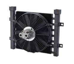 Thermal Transfer DF-11 Mobile Oil Cooler w Fan & Shroud 12 VDC, 27 max GPM, 1" NPT thermal transfer df11 mobile hydraulic oil cooler bailey hydraulics fan shroud walking trailer muncie